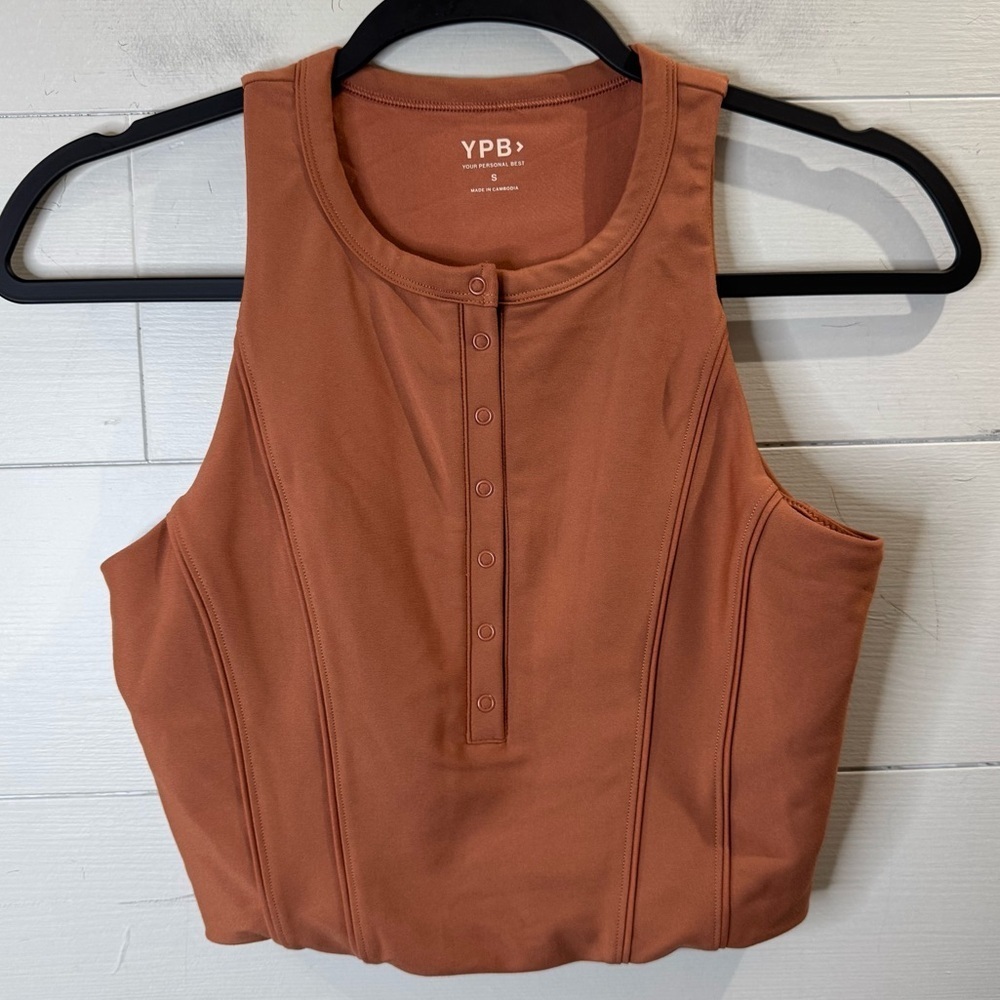 Abercrombie & Fitch YPB Sculptlux Curve Love Plunge Henley Slim Tank Size Small